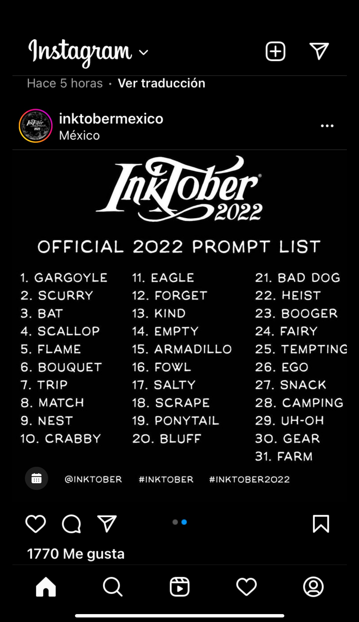 Reto #inktober2022 - English