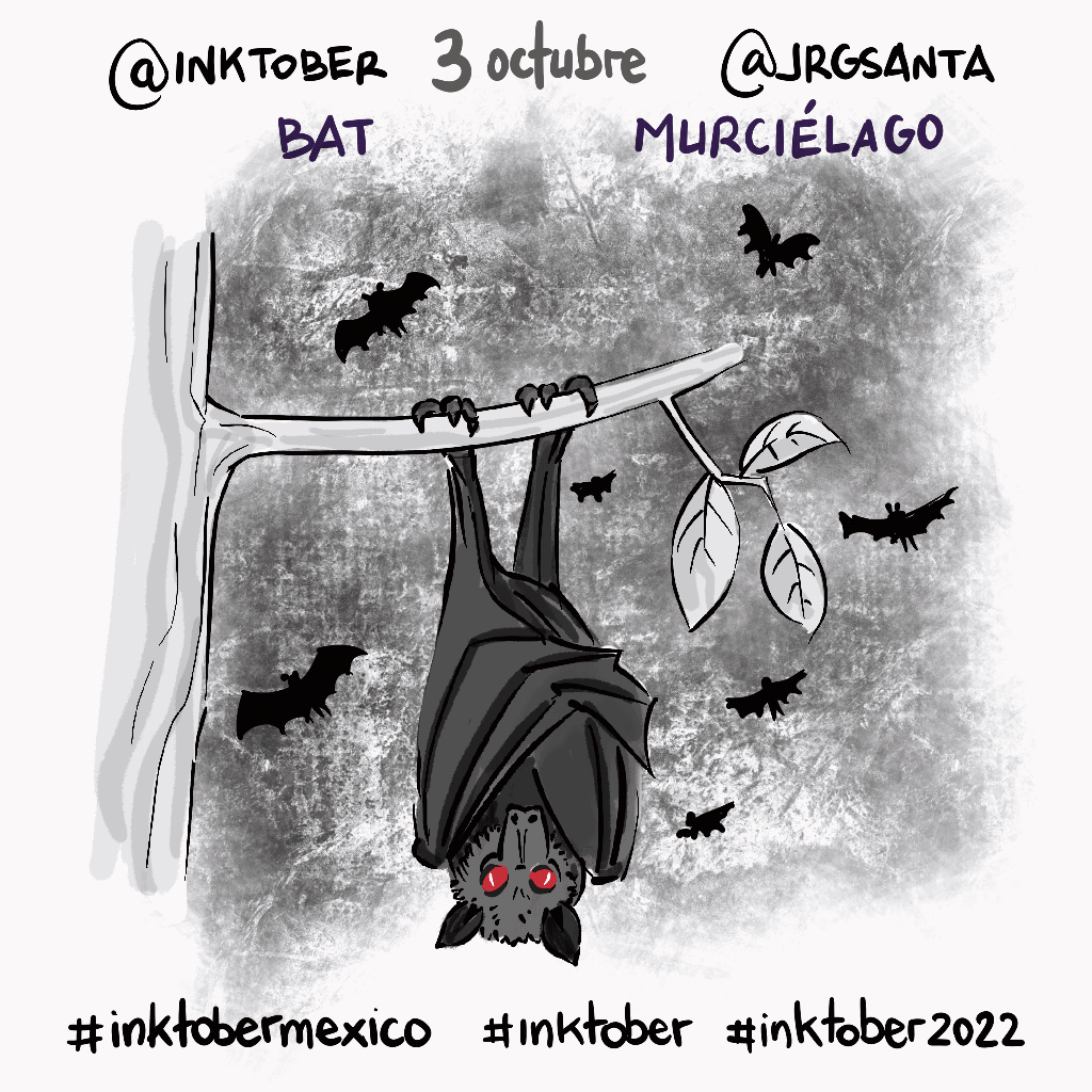 #inktober2022 3 octubre - murciélago