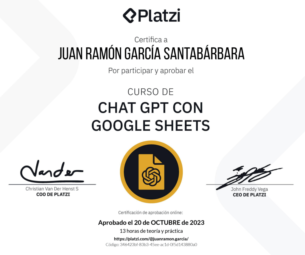 Curso de ChatGPT con Google Sheets