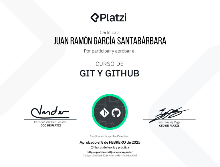 Certificado de Git y GitHub