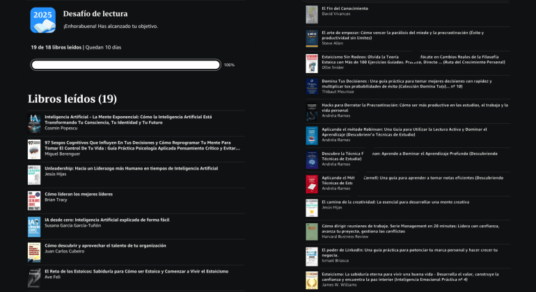 Lectura en Kindle 2025